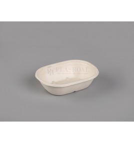 Bol Compostable Ovalado 190 X 150 X 50 Mm. 620 Ml. 18021