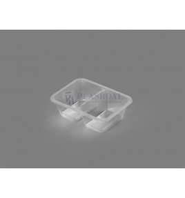 Envase Termosellado Pp 187 X 137 H55 Mm. 2 Compartimentos 50-50 Pr Transparente