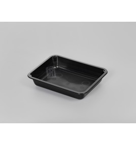 Bandejas Termosellable 227 X 178 H-42 Mm.Menú Pp Inyección Negra