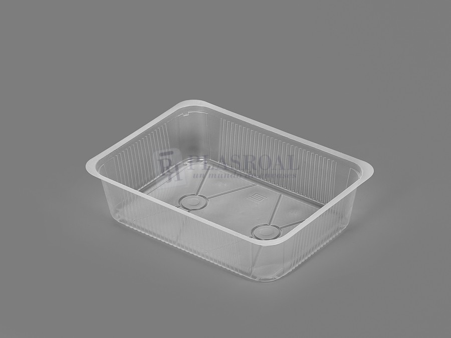 Bandeja Termosellable 260 X 190 X 65 mm. PP Transparente 3.200 cc.