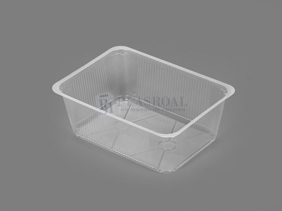 Bandeja Termosellable 260 X 190 X 95 mm. PP Transparente 3.500 cc.