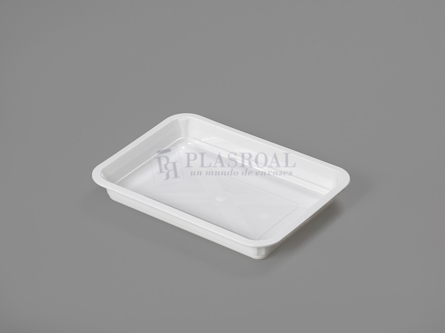 Bandeja Termosellable 180 X 250 H35 mm. Inyección Blanca